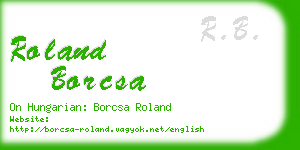 roland borcsa business card